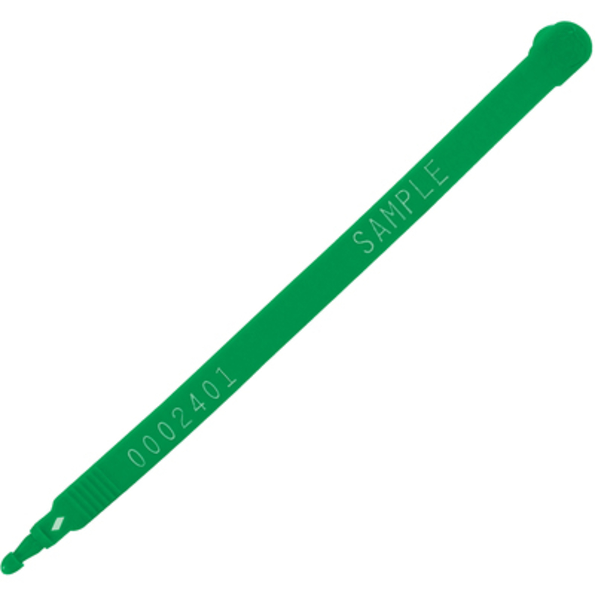 7 1/2in. Green Plastic Truck Seals 100/CS, Model# SE1031G